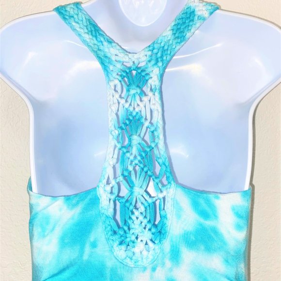 Venus Women's Bodycon Ruched Macrame Back Sleeveless Dress Blue Size S - Picture 8 of 16